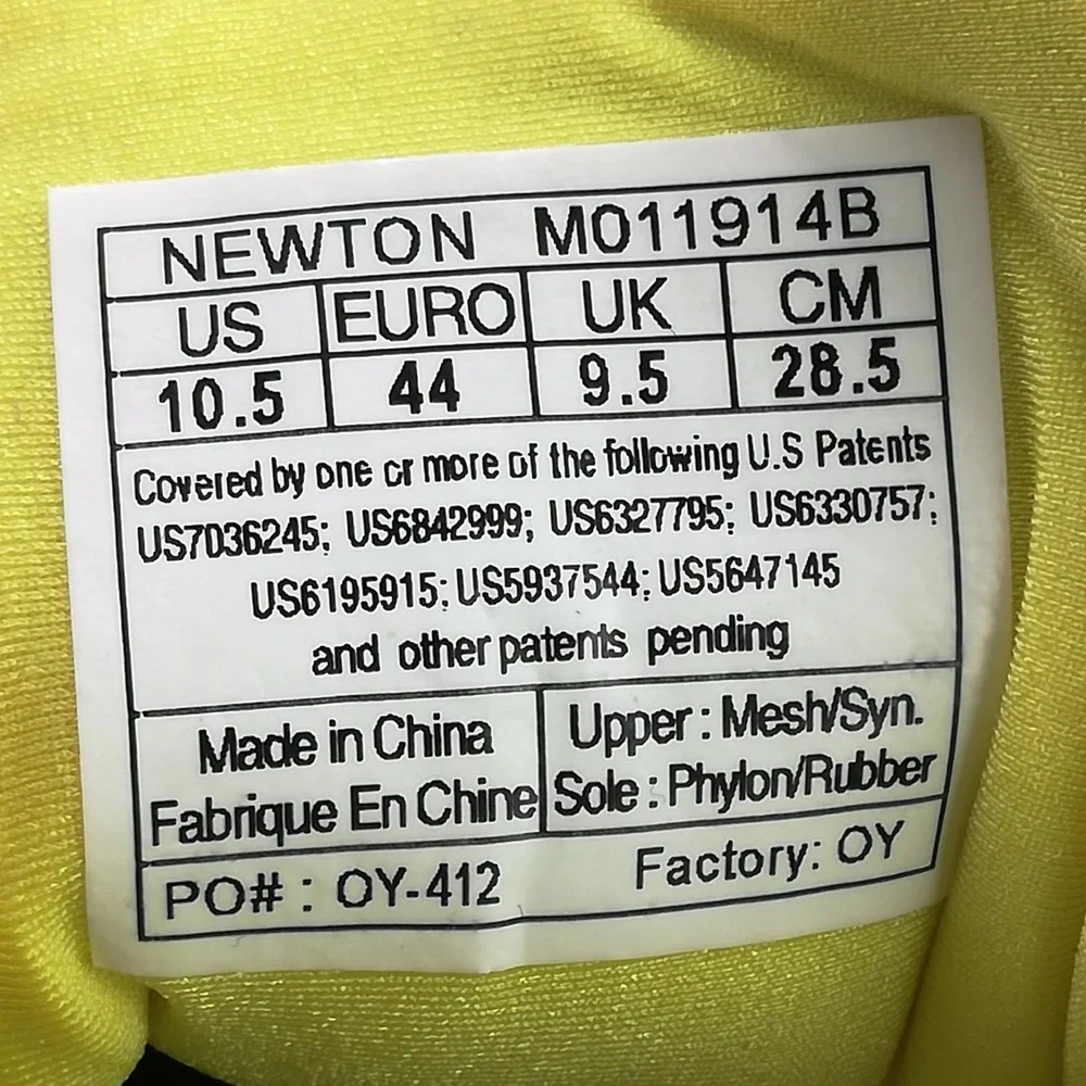 Newton‎ Shoes Mens Sneaker Kismet Running Orange Black Yellow Pop 2 Active 10.5